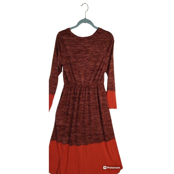Reborn Midi Sweater Dress Size L Long Sleeve Maroon Rust Modest Soft - Picture 4 of 9